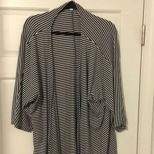 LuLaRoe Lindsay Cardigan black and white striped